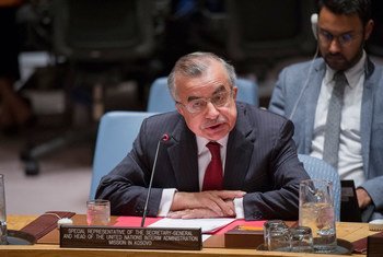 Special Representative of the Secretary-General and Head of the United Nations Interim Administration Mission in Kosovo (UNMIK), Zahir Tanin, briefs the Security Council.