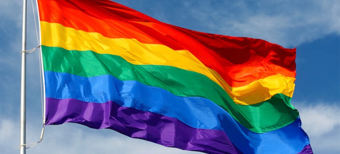 象征同性恋、双性恋、跨性别者和变性者群体的旗帜。劳工组织图片。