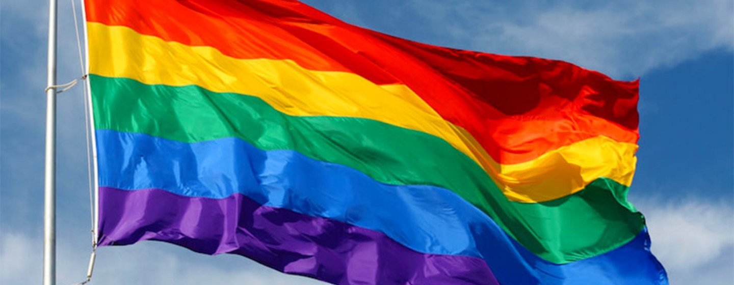 Le drapeau arc-en-ciel, communément appelé le drapeau de la fierté LGBT.