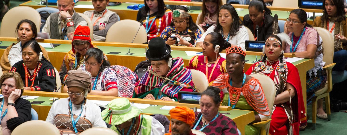 Participants gather in the UN General Assembly Hall for the opening ceremony of the Fifteenth Session of the United Nations Permanent Forum on Indigenous Issues in May 2016