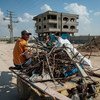 加沙北部的老工业区。工人正在回收战争中遗留的废铁。世界银行图片/Arne Hoel
