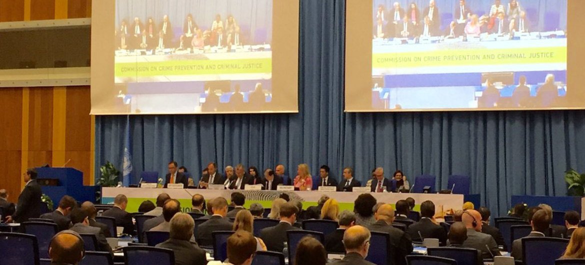 Открытие  25-й сессии Комиссии по предупреждению преступности и уголовному правосудию.  Фото ООН