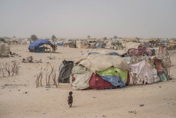 A child wanders in the refugee camp of Assaga, near Diffa, Niger. More than 135 displacement sites have been noted along the border with Nigeria, where there has been increased acts of violence conducted by Boko Haram.