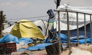 Leftover tents and other items used by refugees and migrants seen at Idomeni, during an operation by Greek authorities to clear out the makeshift refugee camp on the Greek border with the Former Yugoslav Republic of Macedonia.