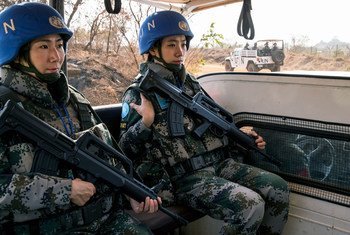 The Chinese Battalion of the UN Mission in South Sudan (UNMISS) on a daily patrol of the area.
