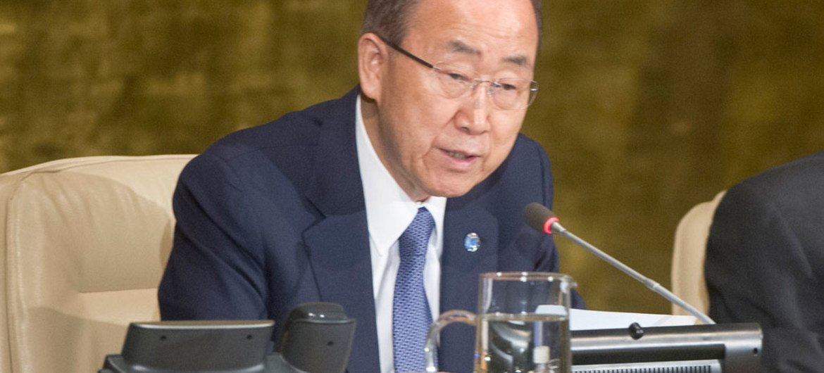 Ban Ki-moon en la Asamblea General de la ONU. Foto de archivo: ONU/Rick Bajornas