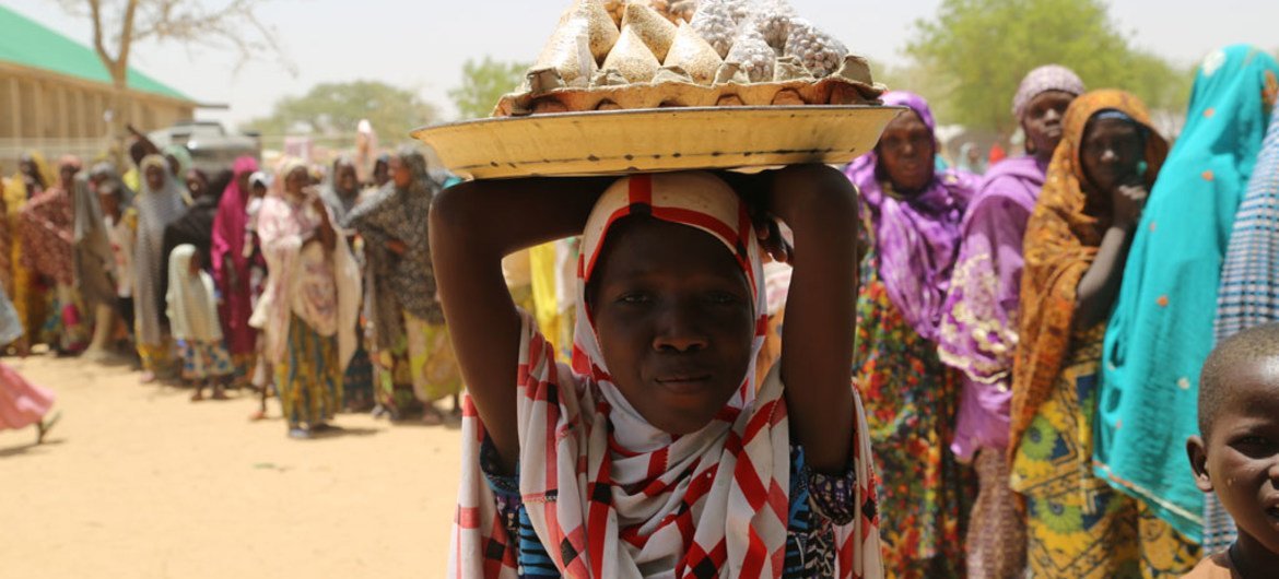 Displaced women and girls face disproportionate protection risks. Dalori camp in Maiduguri, Nigeria.