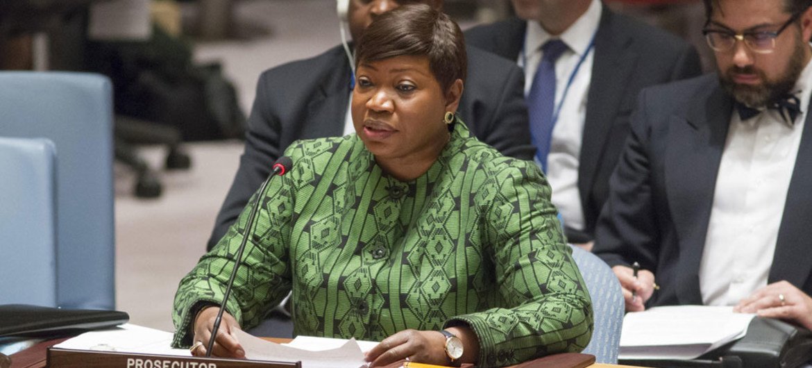 Fatou Bensouda, Prosecutor of the International Criminal Court (ICC), briefs the Security Council at its meeting on the situation in Darfur, Sudan.