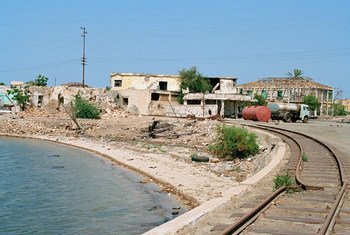 Bullet-riddled buildings and broken railway tracks testify to the heavy fighting seen by Massawa during Eritrea's conflict with Ethiopia which took place from 1998 to 2000.