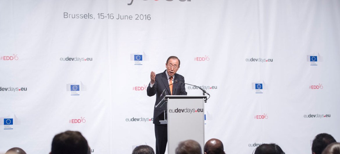 In Brussels, Belgium, Secretary-General Ban Ki-moon addresses the 2016 European Development Days, Europe's leading forum on development and international cooperation.