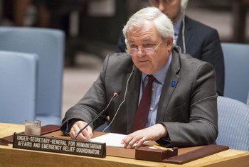 Le Secrétaire général adjoint des Nations Unies aux affaires humanitaires, Stephen O’Brien, lors d’une réunion du Conseil de sécurité de l'ONU consacrée à la situation en Syrie. Photo : ONU/Loey Felipe