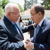 Пан  Ги Мун  встретился с президентом Израиля Реувеном Ривлином. Фото  ООН