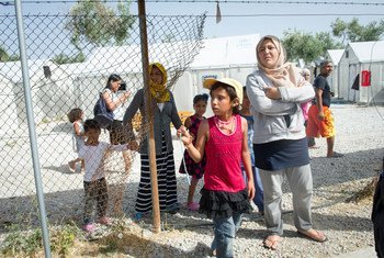 Scene from the Kara Tepe refugee camp on the Greek island of Lesbos.