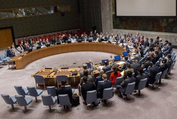 Wide view of the Security Council on 29 June 2016 where members took action on mandates of peacekeeping operations in Mali, Darfur, and the Golan Heights.