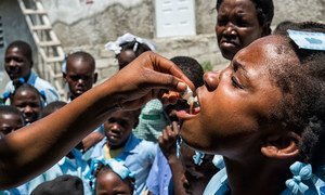 Cholera vaccination campaign underway in Archaie, Haiti.