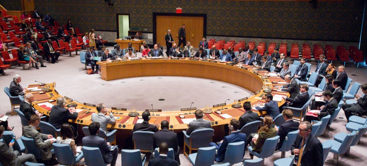 A wide view of the Security Council meeting on the situation in the Central African Republic.
