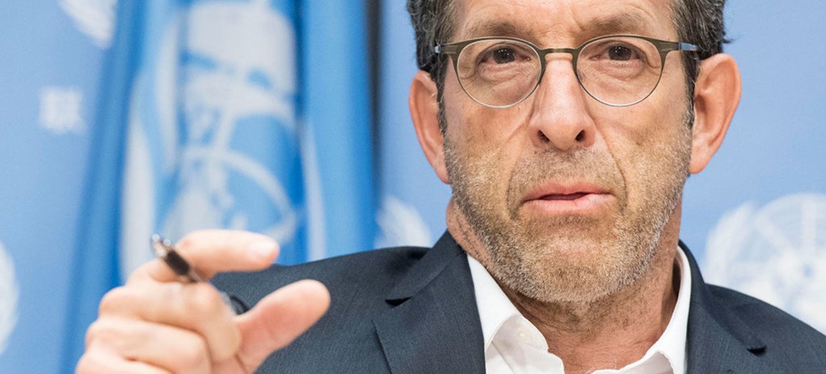 Fashion Designer Kenneth Cole speaks to the media at a press conference on his appointment as an International Goodwill Ambassador for the Joint United Nations Programme on HIV and AIDS (UNAIDS).