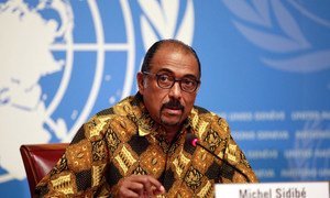 UNAIDS Executive Director Michel Sidibé launches the Prevention gap report at a press conference in Geneva.