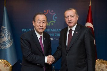 Secretary-General Ban Ki-moon (left) meets with Recep Tayyip Erdogan, President of Turkey (May 2016).