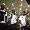 Members of Team Refugee arriving in Rio's International Airport.