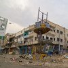 Le quartier d'Al Qahira ravagé par la guerre dans le gouvernorat de Taëz au Yémen. Photo PAM
