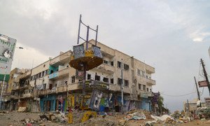 War-torn Taiz governorate district of Al Qahira, Yemen.