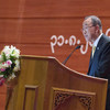 الأمين العام بان كي مون في افتتاح  مؤتمر بانغلونغ للقرن الحادي والعشرين في عاصمة ميانمار. المصدر: الأمم المتحدة / إسكندر ديبيبى
