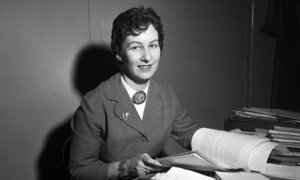 Ms. Margaret Joan Anstee, who is paid tribute to today, is pictured here in her function of Officer in charge of Technical Assistance Board (TAB) Field Office in Montevideo, Uruguay.