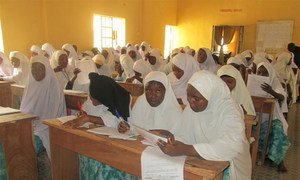 A UNESCO-Federal Government-supported literacy class in Kano, North-West Nigeria, being part of the project, 'Revitilising Adult and Youth Literacy in Nigeria'.