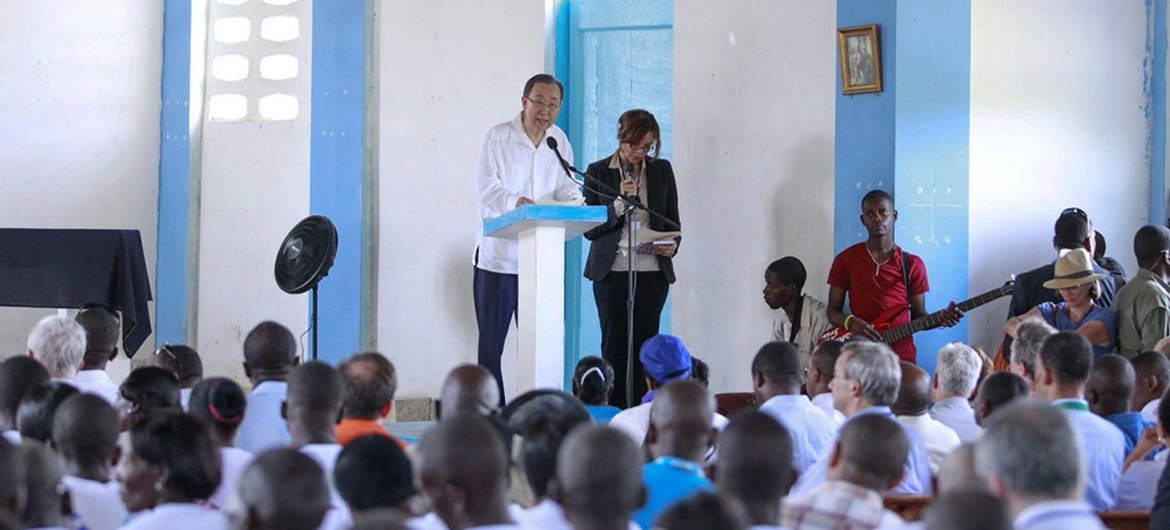 In the rural Haitian village of Los Palmas, Secretary-General Ban Ki-moon launched the country’s “Total Sanitation Campaign”, which aims to scale up sanitation and hygiene interventions in rural areas.
