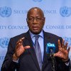 Le secrétaire général de ONU prend la parole à la tribune lors d'une réunion du Conseil de sécurité de ONU à New York.