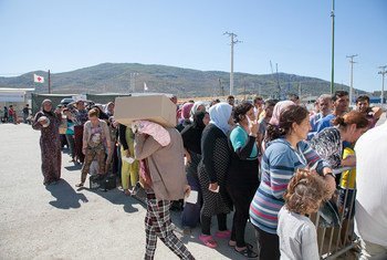 A Athènes, en Grèce, des réfugiés et migrants dans le camp de Skaramagas. Photo UNICEF/Gripiotis