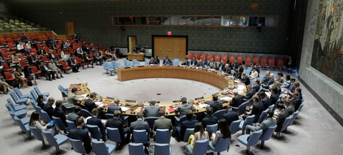 جلسة مجلس الأمن بشأن الوضع في الشرق الأوسط، بما فيه  القضية الفلسطينية. المصدر: الأمم المتحدة / إيفان شنايدر