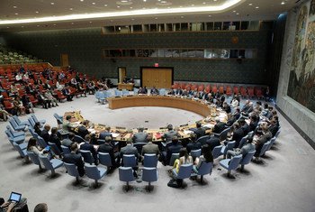 A wide view of the Security Council meeting on the situation in the Middle East, including the Palestinian question.
