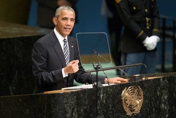 美国总统奥巴马在联大一般性辩论中发言。联合国图片/Manuel Elias