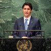 Le Premier ministre du Canada Justin Trudeau devant l'Assemblée générale des Nations Unies. Photo ONU/Cia Pak