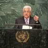 محمود عباس، رئيس دولة فلسطين، في المناقشة العامة للدورة الحادية والسبعين للجمعية العامة. المصدر: الأمم المتحدة /  تشيا باك.