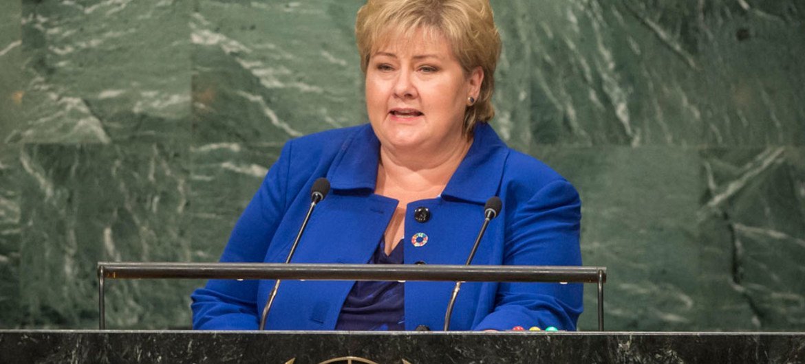 Prime Minister Erna Solberg of Norway addresses the general debate of the General Assembly’s seventy-first session.