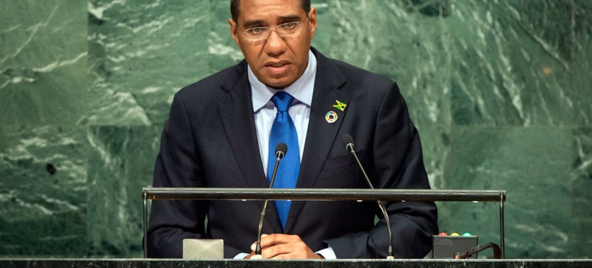Prime Minister Andrew Holness of Jamaica addresses the general debate of the General Assembly’s seventy-first session.