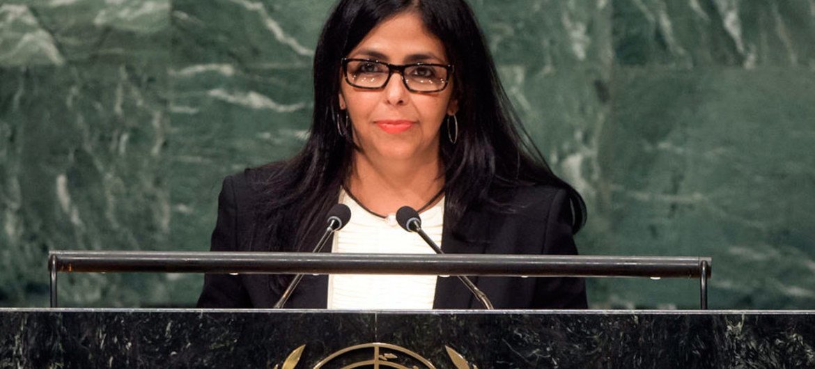 Delcy Rodríguez, ministra de Asuntos Exteriores de Venezuela. Foto: ONU/Cia Pak