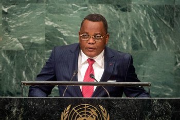 Le Ministre des affaires étrangères de la République du Congo, Jean-Claude Gakosso, devant l'Assemblée générale des Nations Unies. Photo ONU/Cia Pak