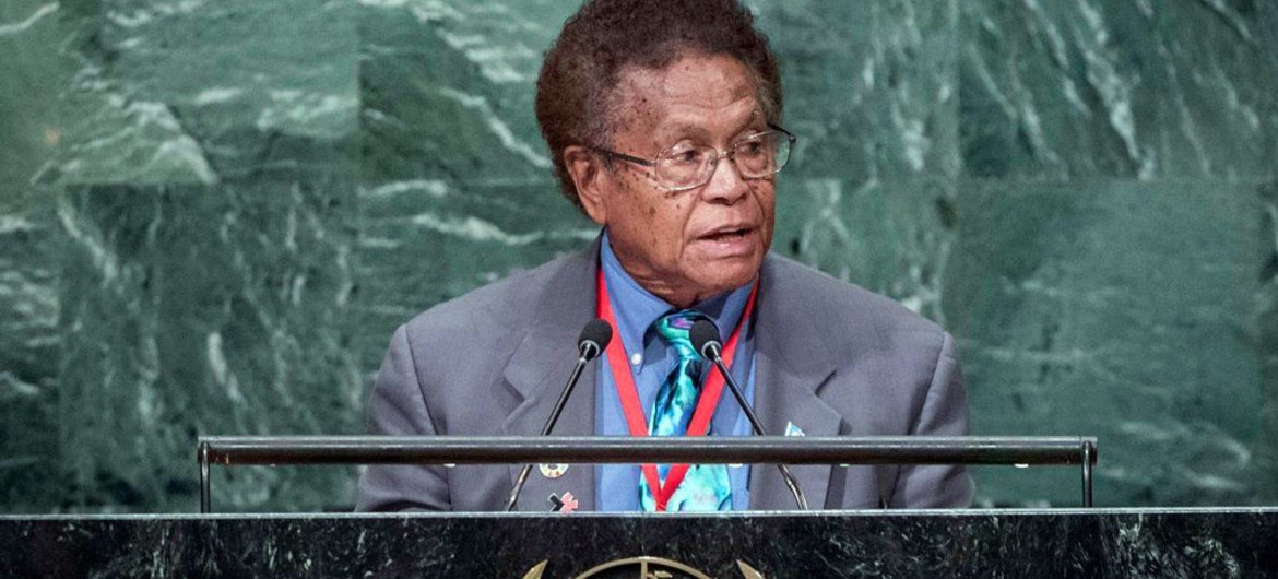 Caleb Otto, Permanent Representative of the Republic of Palau to the United Nations, addresses the general debate of the General Assembly’s seventy-first session.