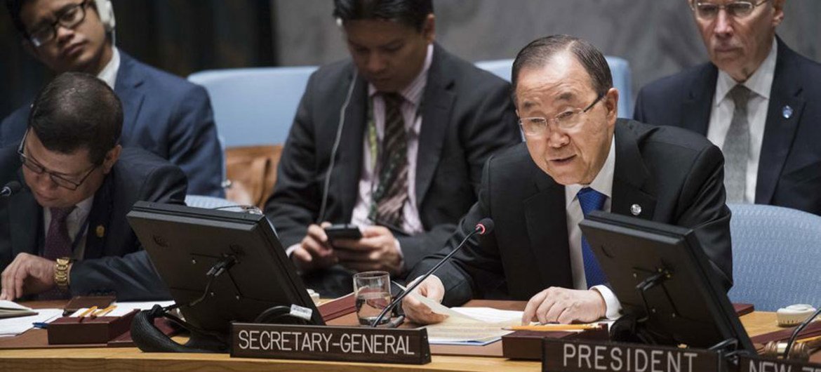 من الأرشيف: الأمين العام بان كي مون في مجلس الأمن. المصدر: الأمم المتحدة / أماندا فويسارد