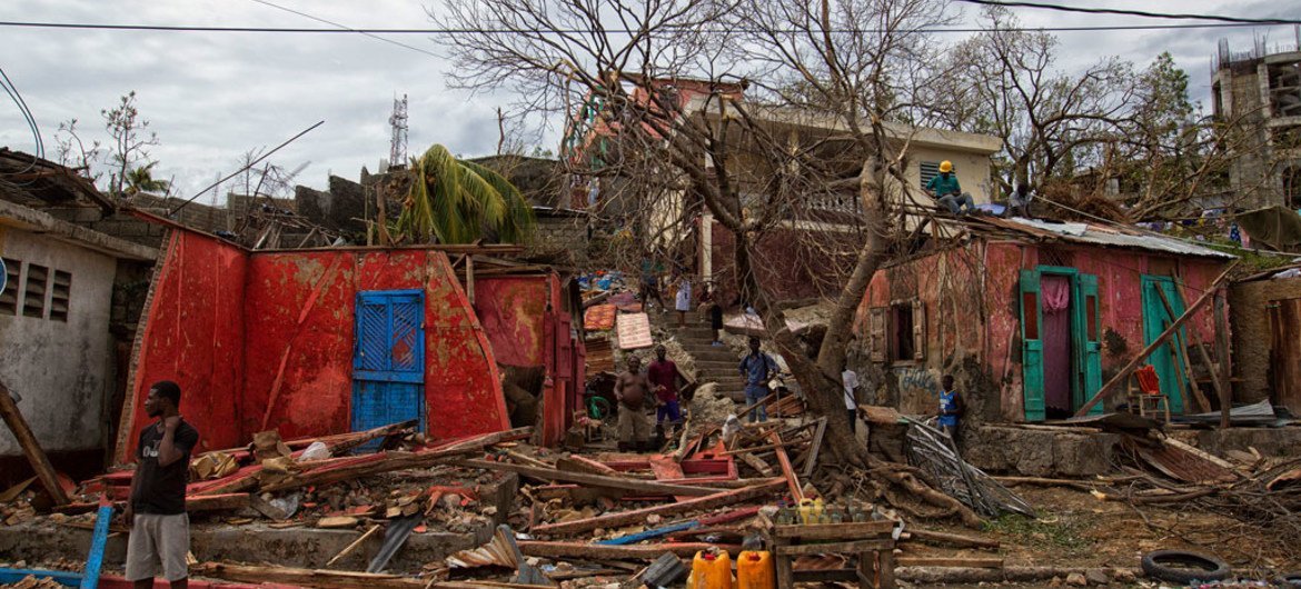 飓风马修过后，海地灾区的一处景象。联合国海地特派团图片/Logan Abassi