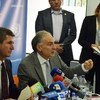 Le Représentant spécial du Secrétaire général pour la Colombie, Jean Arnault, lors d'une conférence de presse. Photo Mission de l'ONU en Colombie.