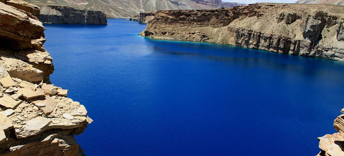 A view of Bamyan National Park in September 2016.  Afghanistan is characterized by rugged mountains, with more than half of the land area above 2,000 metres. There are also lakes and rivers, with most new water supply coming from rain and snow melt.