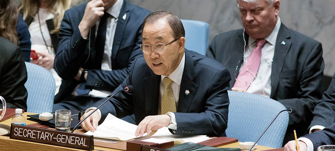 Ban Ki-moon en el Consejo de Seguridad. Foto: ONU/Evan Schneider