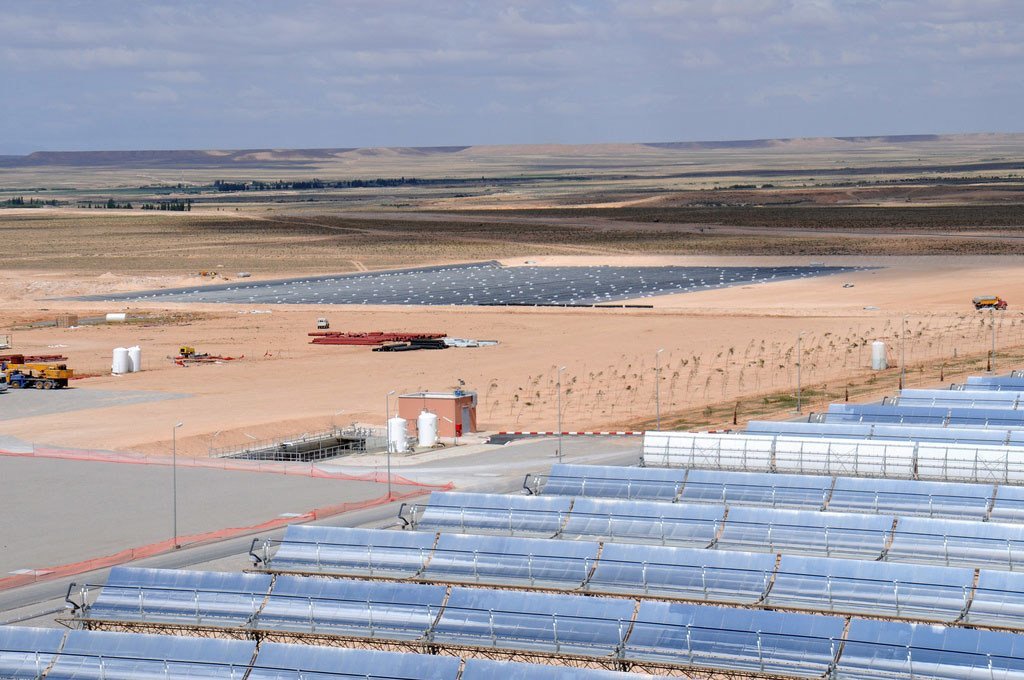 La centrale thermo-solaire d'Ain Beni Mathar au Maroc.