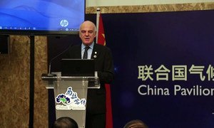 UN Special Adviser David Nabarro addresses a High Level Forum of South-South Cooperation on Climate Change, at the UN COP22 in Marrakech, Morocco.