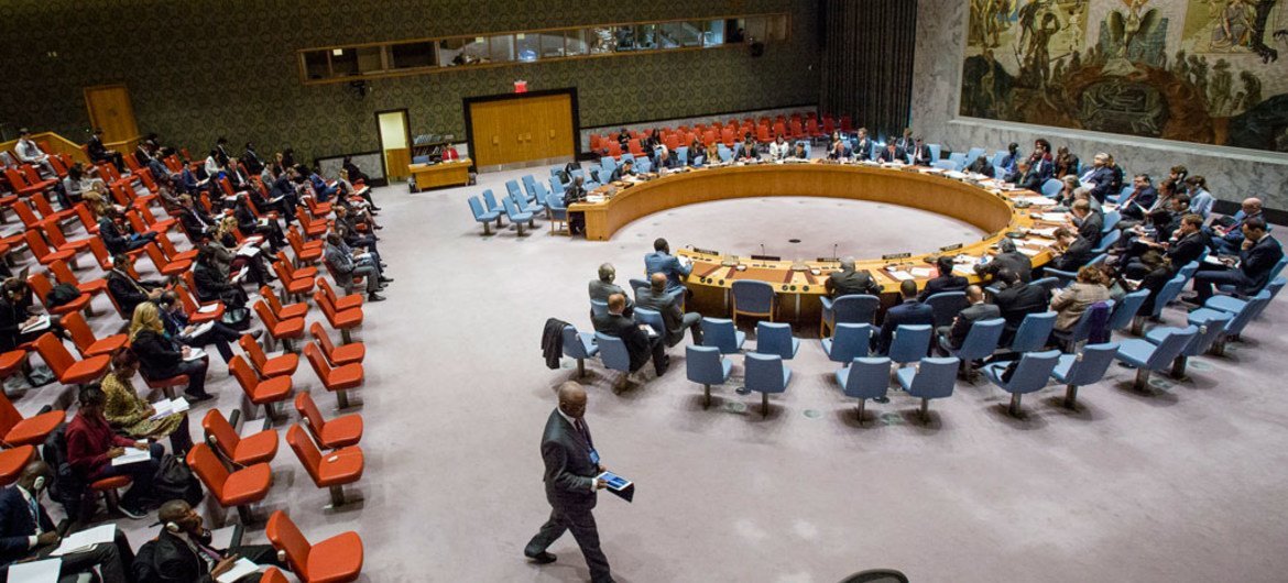 Wide view of the Security Council during its meeting on Cooperation between the United Nations and Regional Organizations.